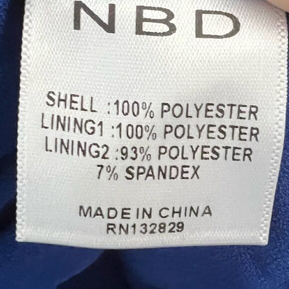 NBD Caleb Spaghetti Strap High-Low V-Neck Gown Dress In Cobalt - Picture 8 of 8